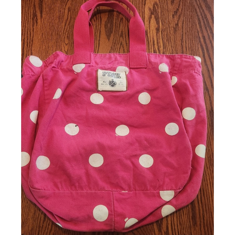 Y2k Style Victoria Secret PINK Collection Polka Dot Bag Pink And White‎